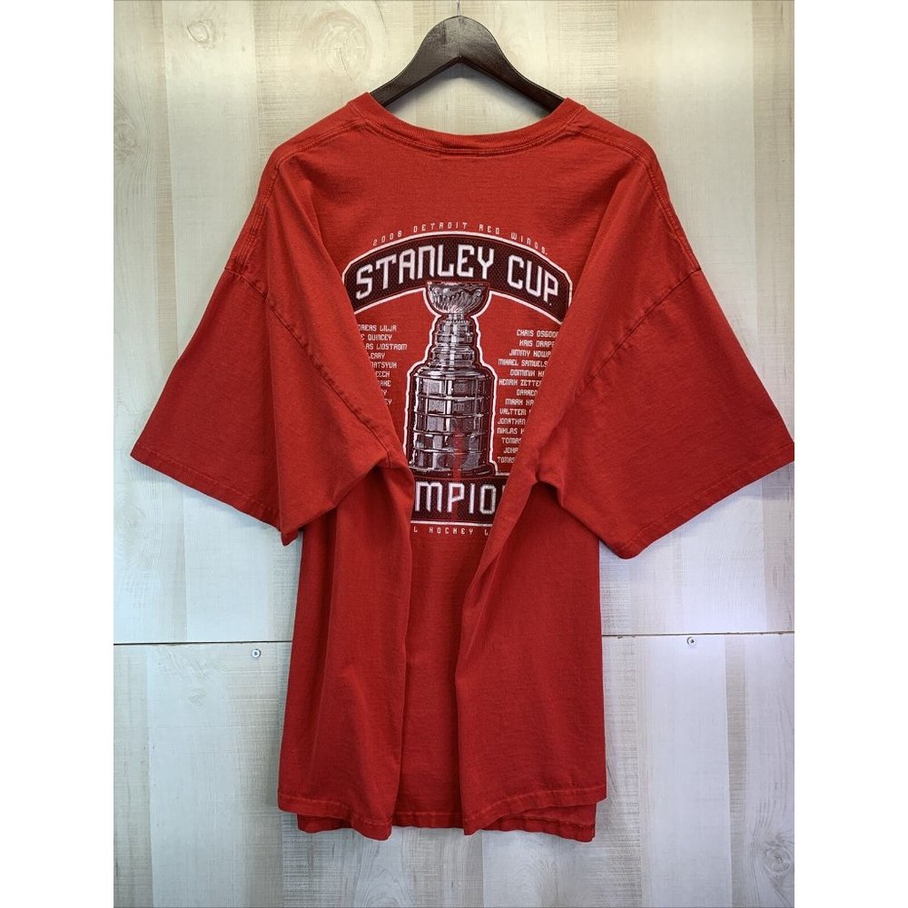 Vintage 2008 Reebok Stanley Cup Champions Detroit Red Wings MENS Sz 2X Shirt - Picture 11 of 12